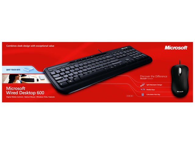 Teclado e Mouse Microsoft Wired Desktop 600 APB-00005