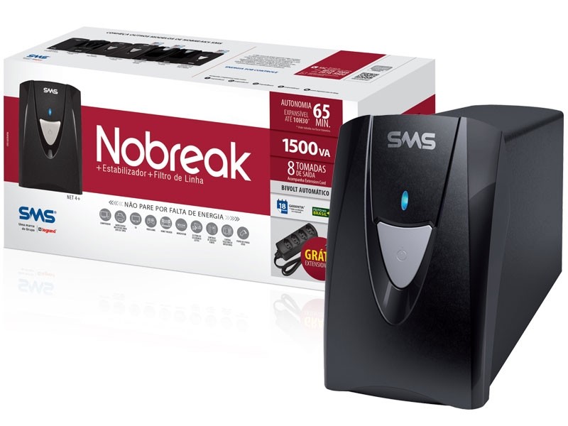 No Break SMS Net 4+ 1500VA Bivolt  Cod: 27296
