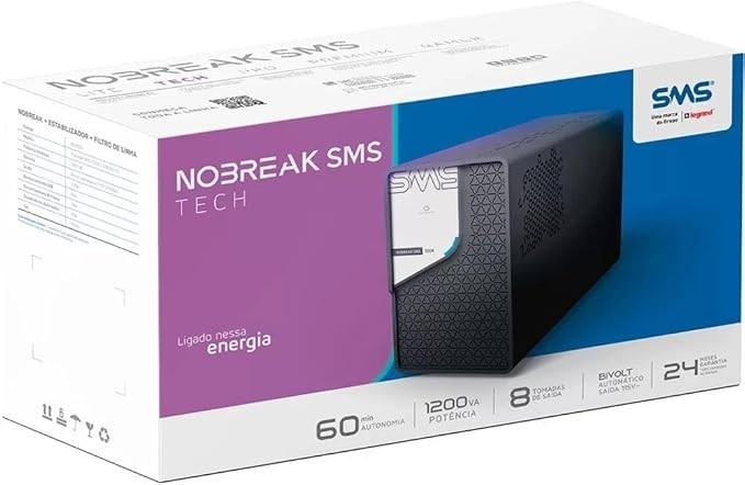 NoBreak SMS Tech 1200VA Bivolt  Automático Saida 115V 29304