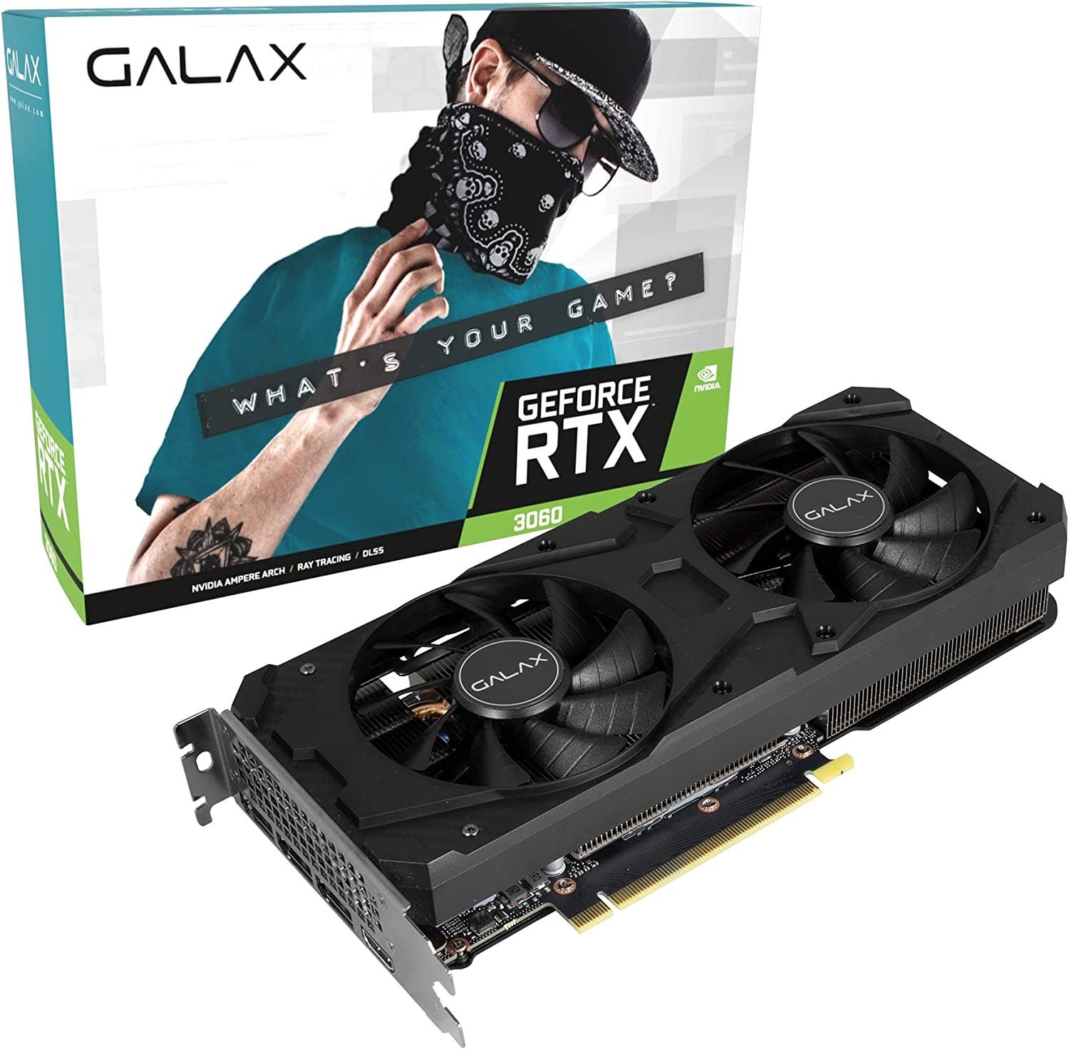 Placa de Video PCIE Galax 12GB GeForce RTX 3060 OC 192 Bits GDDR6 36NOL7MD1VOC