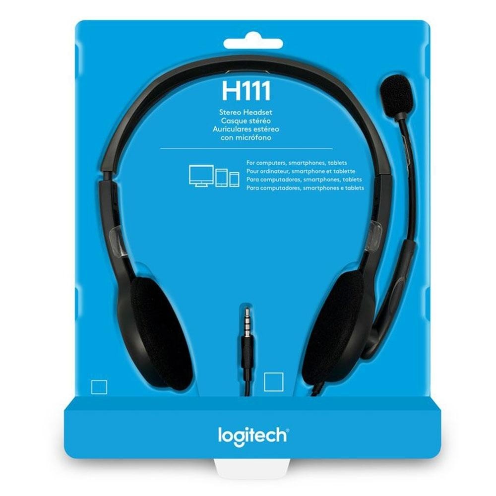 Headset  Logitech H111 Stereo P3 Cinza 981-000612