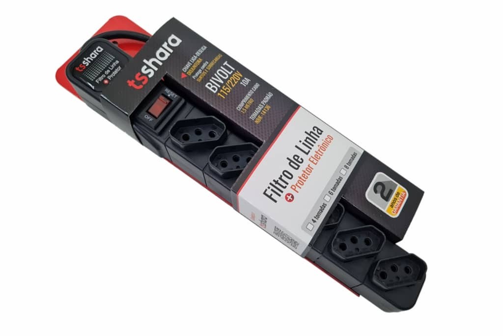Filtro de Linha TS Shara 6 Tomadas + Protetor 1,5M Cod: 554