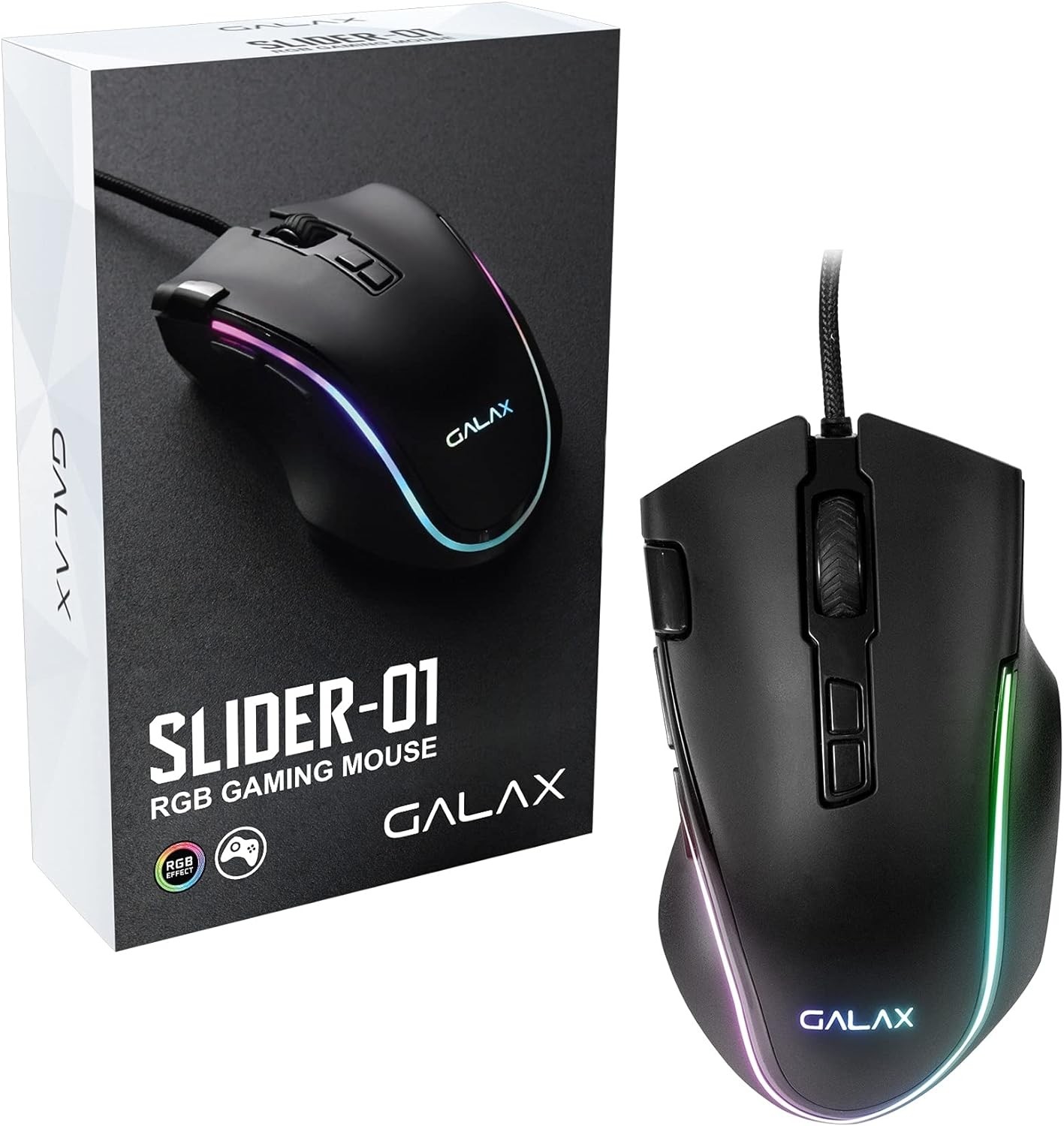 Mouse Gamer Galax RGB Slider-01 Cod: MGS01IA18RG2B0