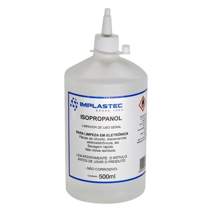 Álcool Isopropílico Isopropanol 99,8% Implastec 500ml