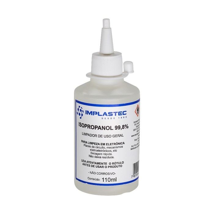 Álcool Isopropílico Isopropanol 99,8% Implastec 110ml