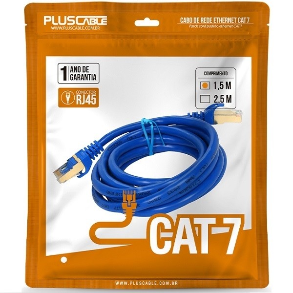 Patch Cord Plus Cable Cat.7 Azul 1.5M CAT15BL