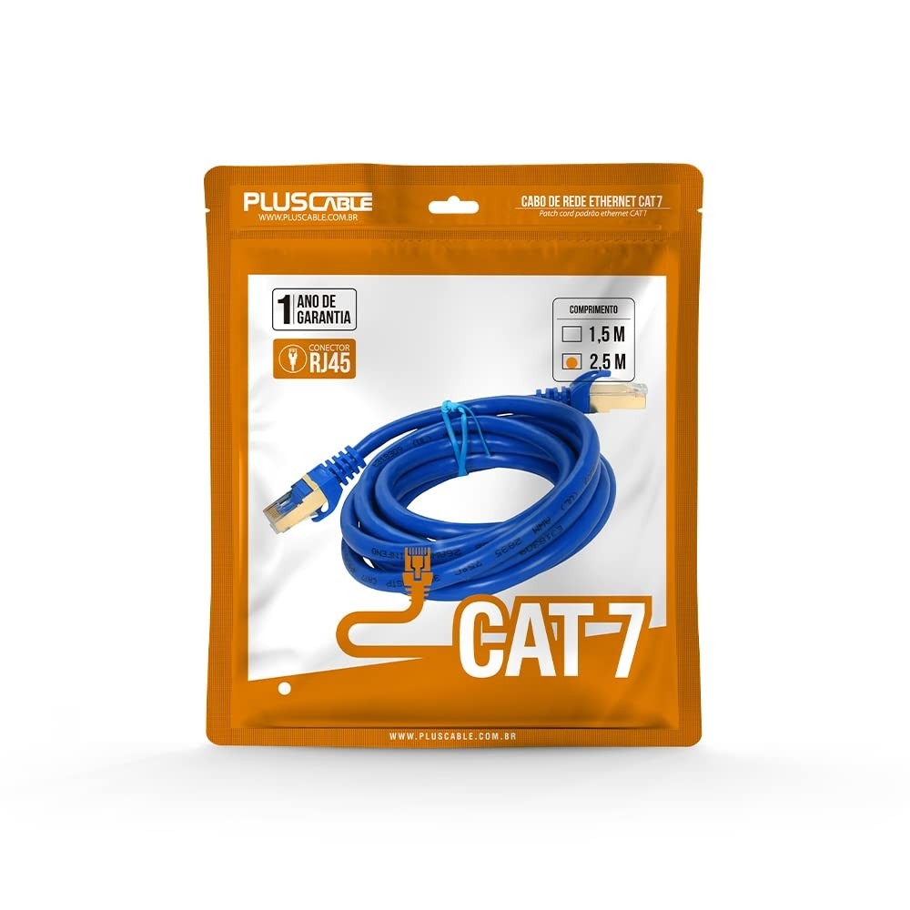 Patch Cord Plus Cable Cat.7 Azul 2.5M CAT725BL