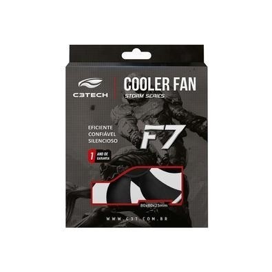 Cooler Gabinete C3 tech Storm 80X80X25 MM Cod: F7-50BK      