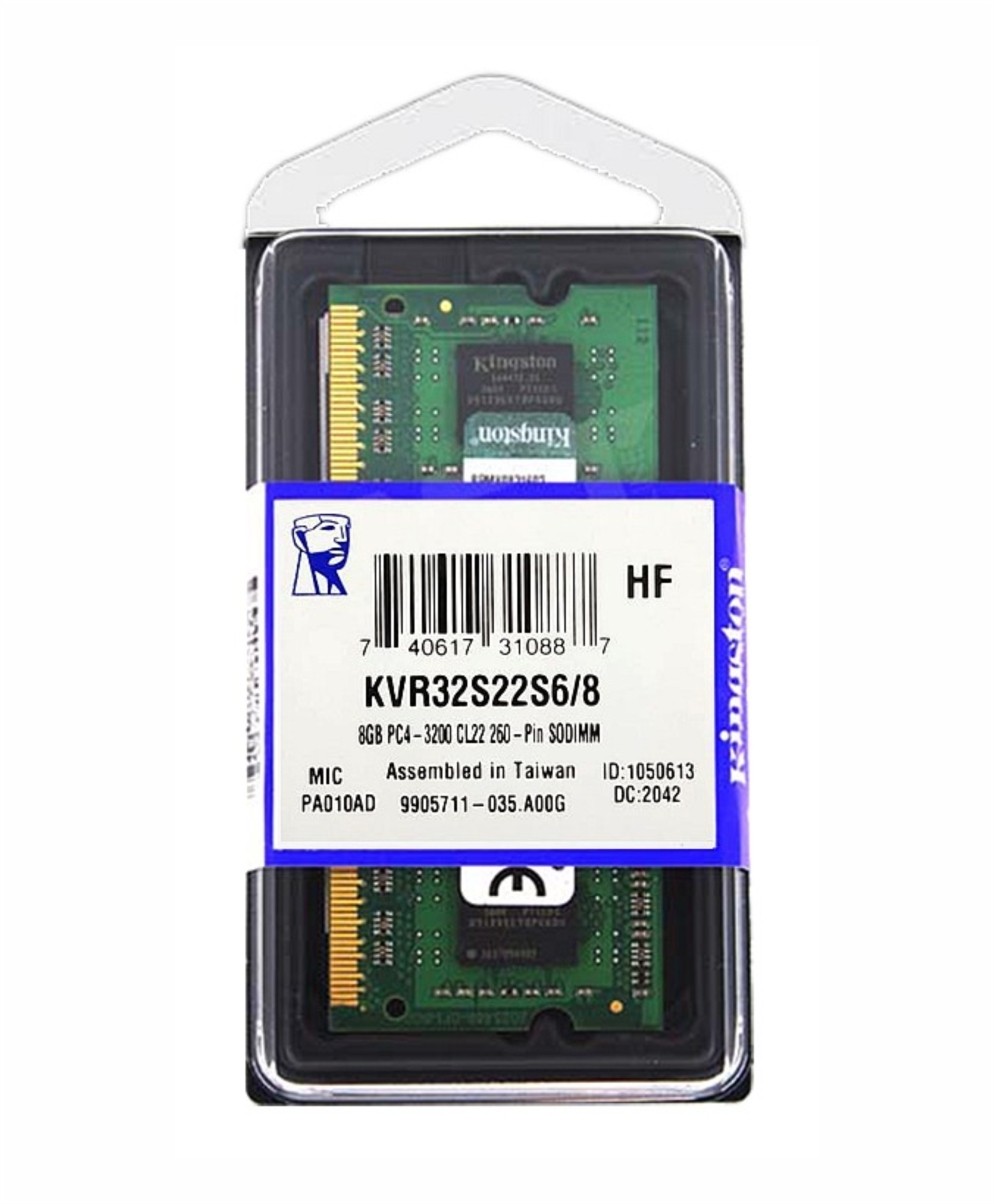 Memoria Kingston NoteBook 8GB DDR4 3200 MHZ KVR32S22S6/8  