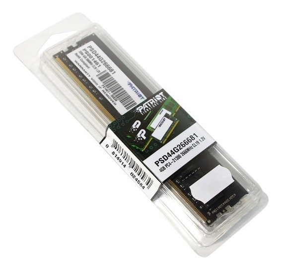 Memoria Patriot Signature 4GB DDR4 2666 Mhz PSD44G266681   