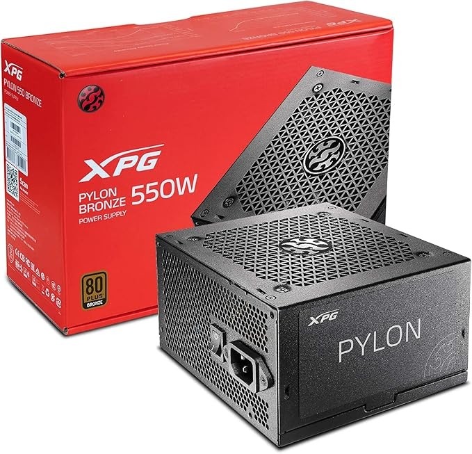 Fonte Adata XPG Pylon  550W 80 Plus Bronze PYLON550B-BKCBR