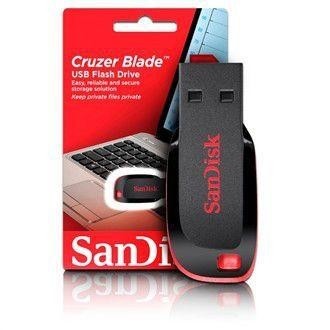 Pen Drive Sandisk Cruzer Blade 64GB USB 2.0 Preto SDCZ50-064G-B35  