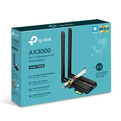 Placa de Rede Wireless TP-Link Archer TX50E AX3000 Wi-Fi 6 Bluetooth 5.2 