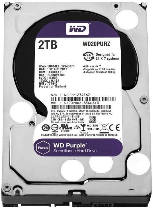 HD 2 TB Western Digital Purple Surveillance Sata III  WD22PURZ