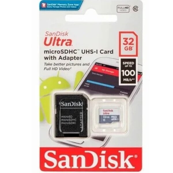 Cartão de Memória 32GB SanDisk Ultra Micro SDSQUNSR-032G-GN3MA 