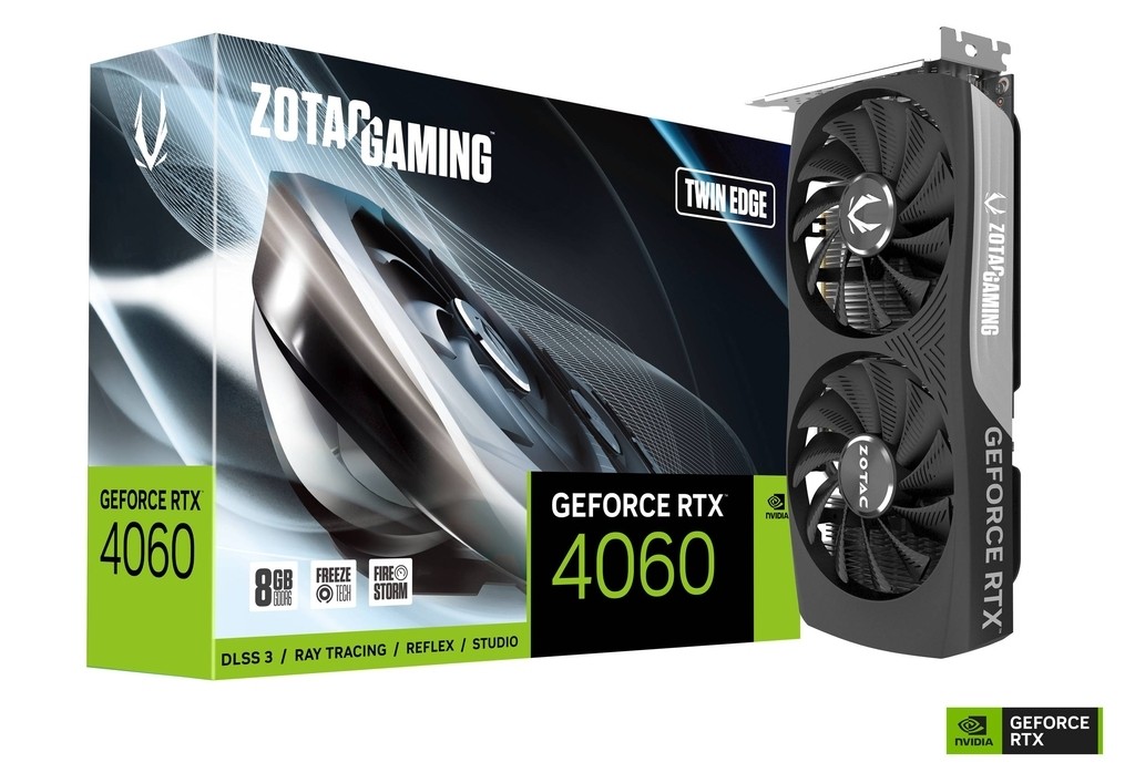 Placa de Video PCIE Zotac Twin Edge 8GB GeForce RTX 4060 OC 128 Bits GDDR6 ZT-D40600E-10M