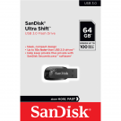 Pen Drive Sandisk Ultra Shift 64GB USB 3.0 Preto SDCZ410-064G-G46