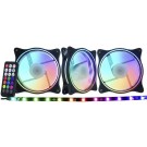 Kit Cooler KMEX AKAAF1 ARGB Com 3 Fans 120X120X25MM + Controle remoto